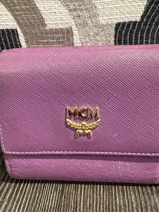 MCM Other - MCM purple Leather Wallet with Gold Logo